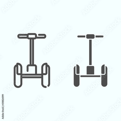 Segway line and solid icon. Alternative personal transport illustration isolated on white. Electric board outline style design, designed for web and app. Eps 10.