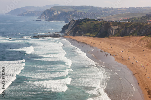 La Salvaje beach viewed from above. Basque country, Spain photo