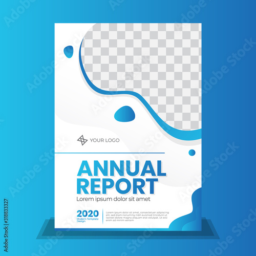 Blue Gradient cover design for annual report, business cover, flayer or booklet. Brochure template layout. A4's cover vector photo