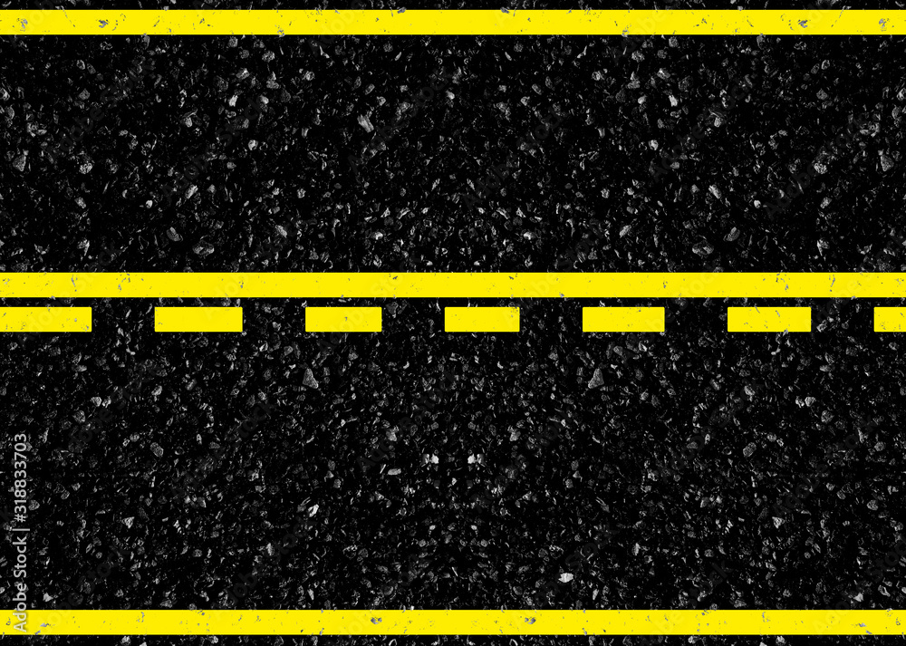 Fototapeta premium lignes jaunes sur chaussée 