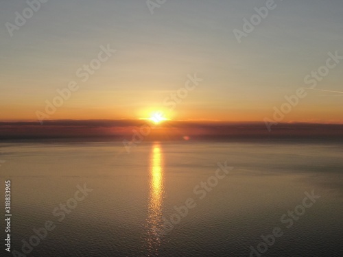 Scenic view on the beach of Mallorca against dramatic sky during sunset © Enrique