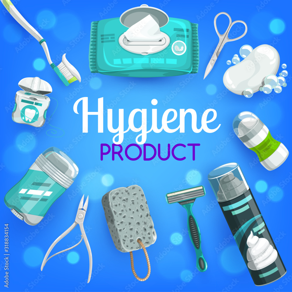 Hygiene and personal care vector products. Soap, toothpaste and