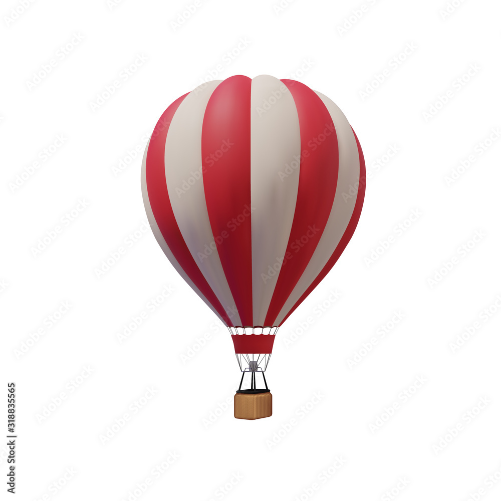 Naklejka premium Balon na ogrzane powietrze na białym tle na białym tle. Wektor.