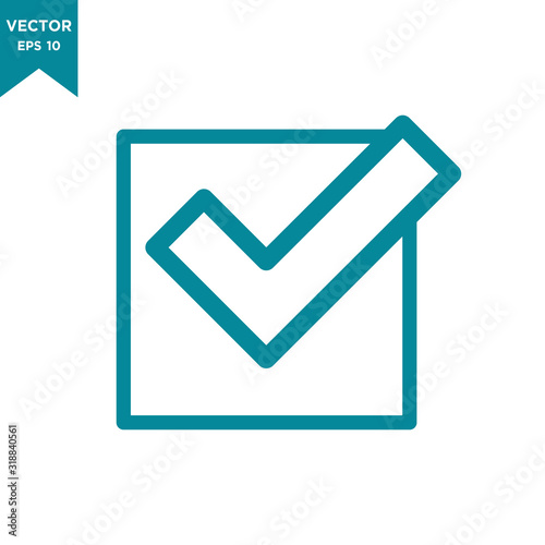 check mark icon in trendy flat design 