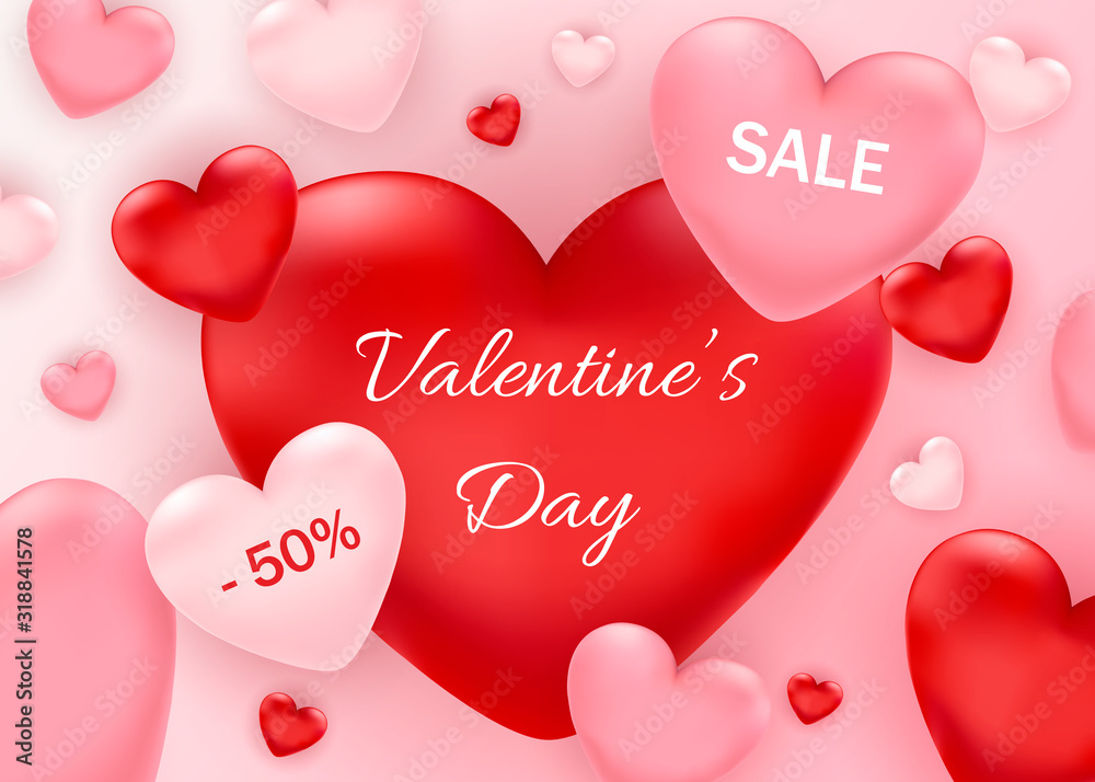 Valentine's day sale banner 