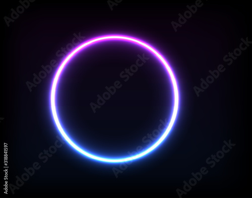  Neon circle blue violet light for your ad and banner.