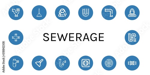 sewerage simple icons set