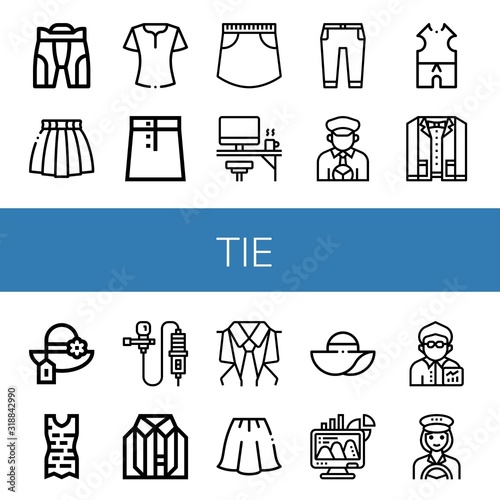 tie icon set