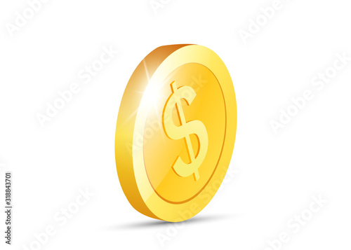 Realistic Gold coin.