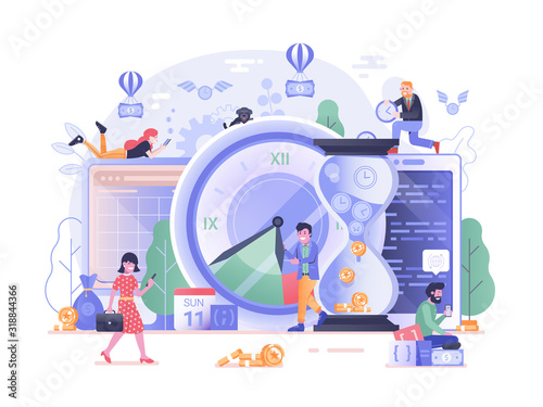 Time is Money Business Concept in Flat