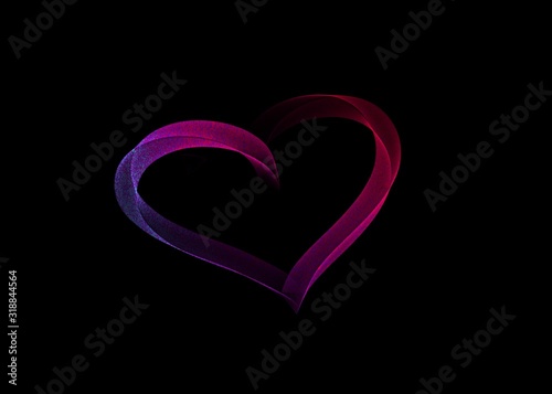 heart on black background abstract background  with space for text or image