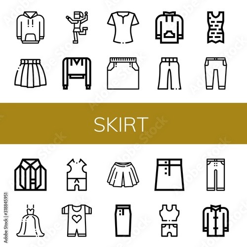 Set of skirt icons