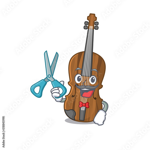 Smiley Funny Barber violin cartoon character design style