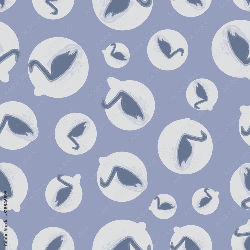 Vintage blue swan background seamless pattern print design