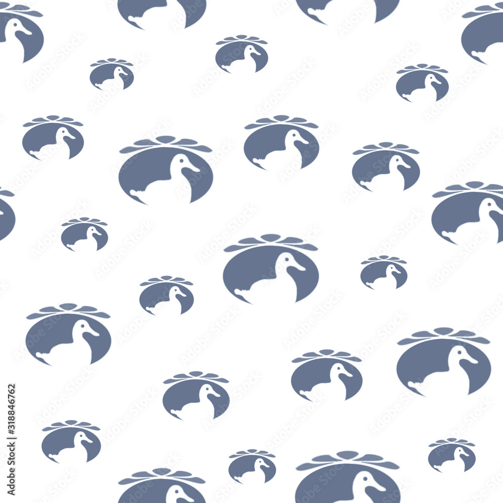 Vintage colored duck background seamless pattern print design