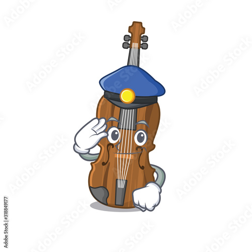 Violin Cartoon mascot performed as a Police officer