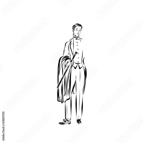 Vintage man dressed in retro clothes