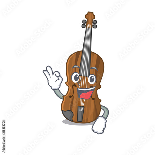 A picture of violin making an Okay gesture