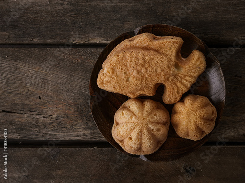 Simple styling photoshoot baulu cakes is very famous in Malaysia are called kuih bahulu. photo