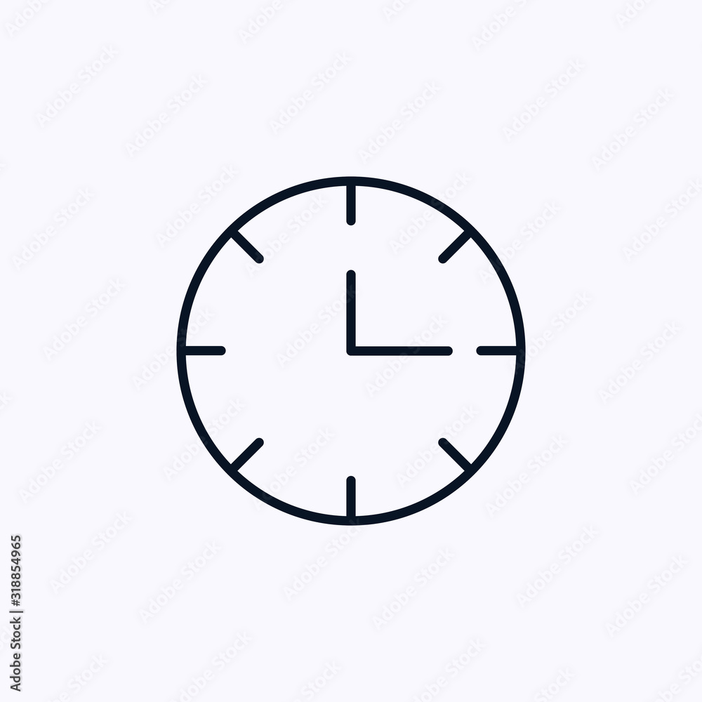 Clock icon isolated on white background Clock icon isolated on white background