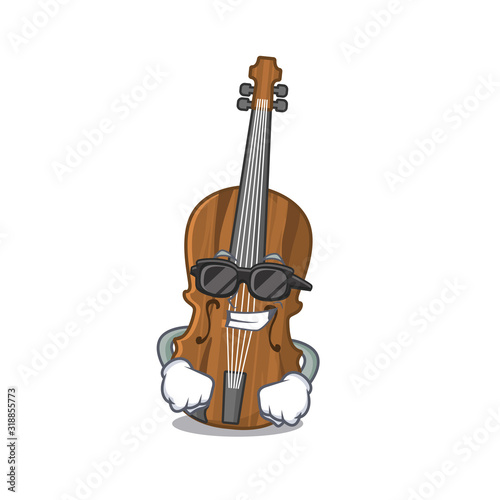 Super cool violin character wearing black glasses