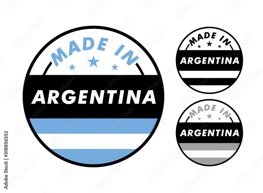 Fototapeta premium Made in Argentina with and Argentina flag for label, stickers, badge