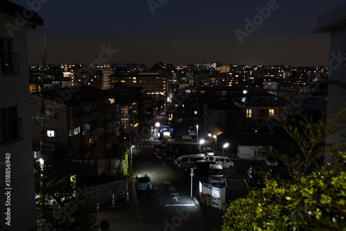 Townscape of suburban residential area in Japan