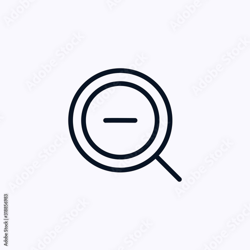 Magnifier icon with a minus symbol