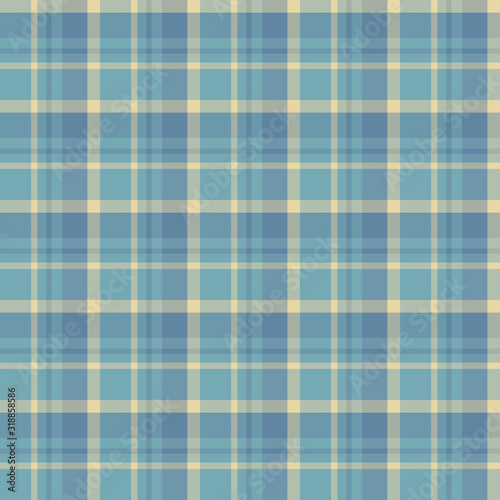Seamless pattern in magnificent yellow and discreet blue colors for plaid, fabric, textile, clothes, tablecloth and other things. Vector image.