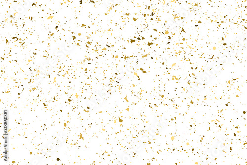 Gold Glitter Texture Isolated On White. Amber Particles Color. Celebratory Background. Golden Explosion Of Confetti. Design Element. Digitally Generated Image. Vector Illustration, Eps 10.
