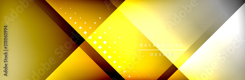 Abstract background - squares and lines composition created with lights and shadows. Technology or business digital template