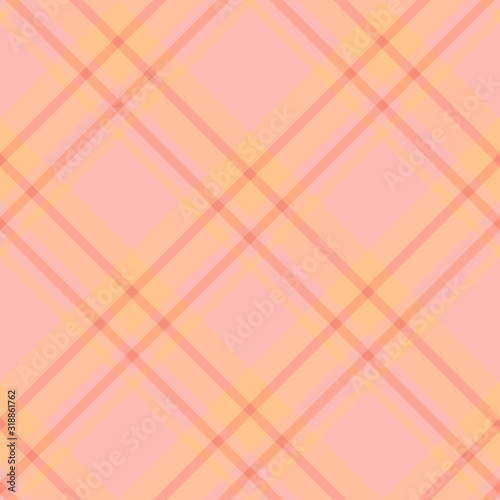 Seamless pattern in magnificent warm pink and yellow colors for plaid, fabric, textile, clothes, tablecloth and other things. Vector image.