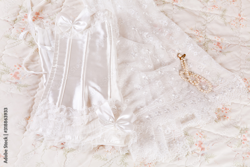 Wedding corset and veil Wedding corset and veil