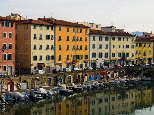 Italia, Toscana, la città di Livorno. Le case intorno al Fosso Grande.