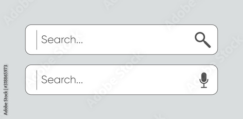 Search bar for browser and web site. Search windows set isolated on gray. illustration