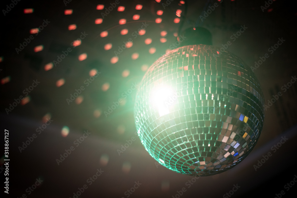 Obraz premium Shiny disco ball in a night club