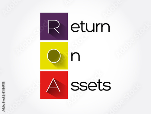 ROA - Return On Assets acronym, business concept background
