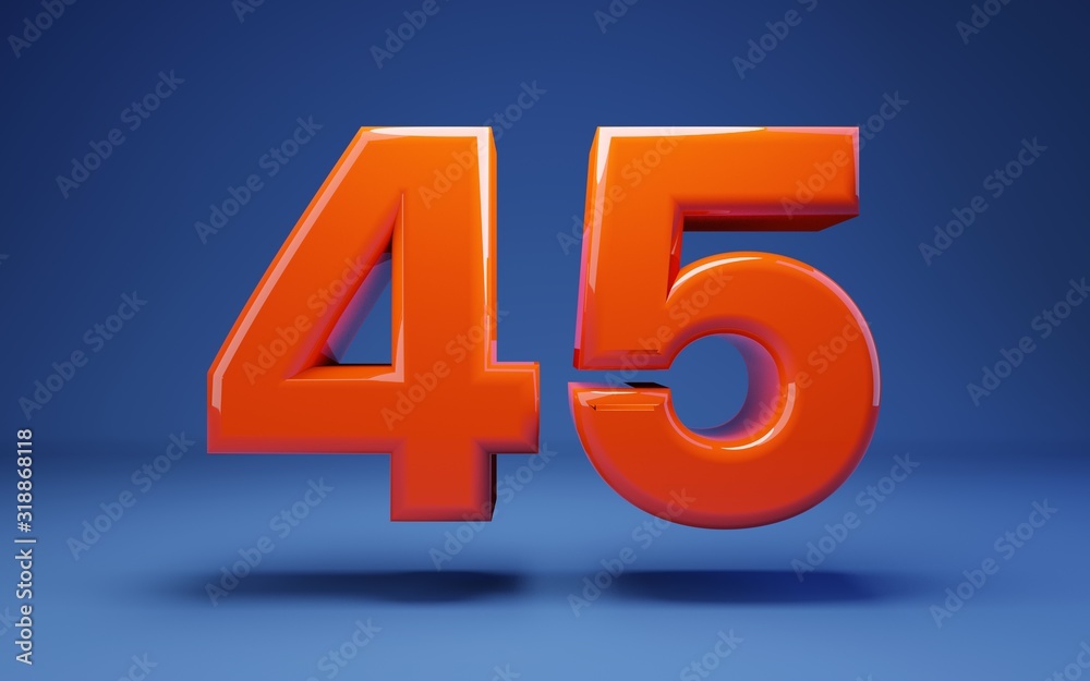 Lush Lava 3d number 45. 3D rendering. Best for anniversary, birthday party, celebration. Lush Lava 3d number 45. 3D rendering. Best for anniversary, birthday party, celebration.