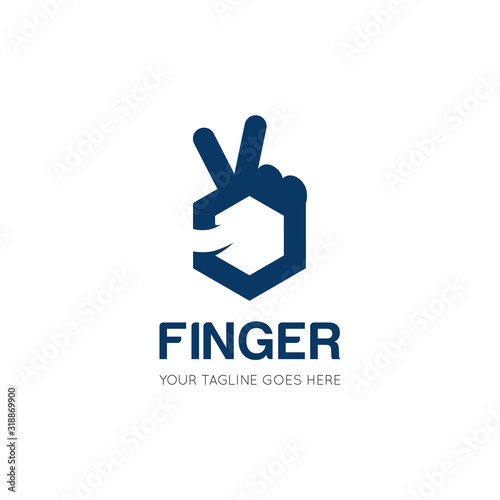 Wallpaper Mural number two finger logo, peace with finger icon vector illustration design template Torontodigital.ca