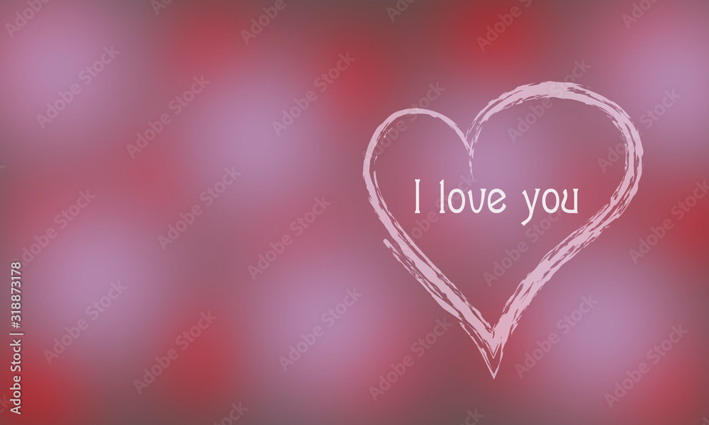 Banner, card for Valentine's Day. Inscription. Red and White Heart. On white background. Illustration