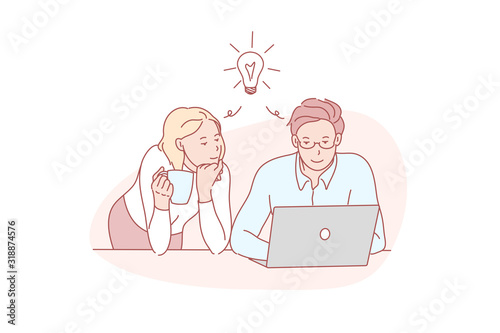 Decision, together, thinking, coworker, concept