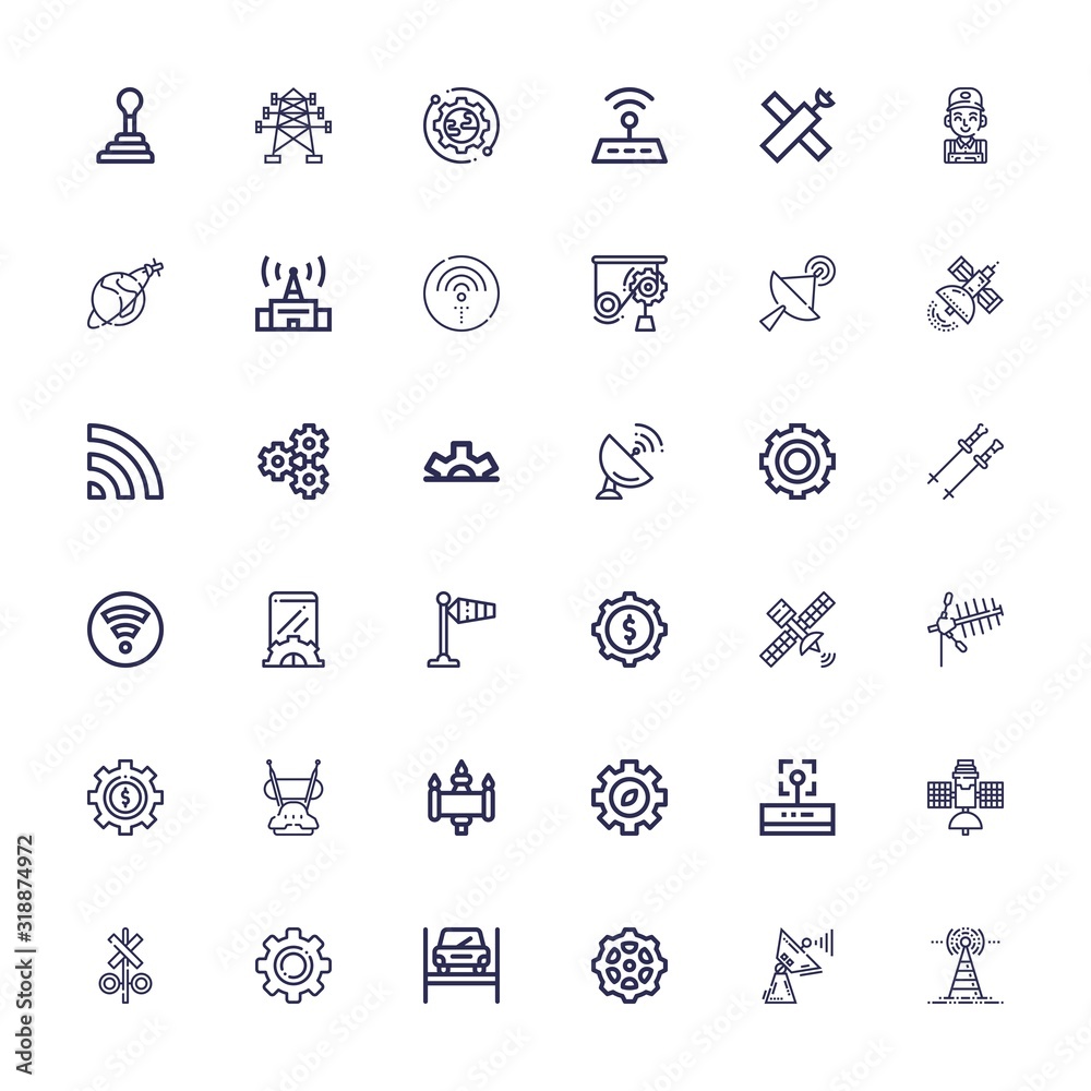 Editable 36 transmission icons for web and mobile
