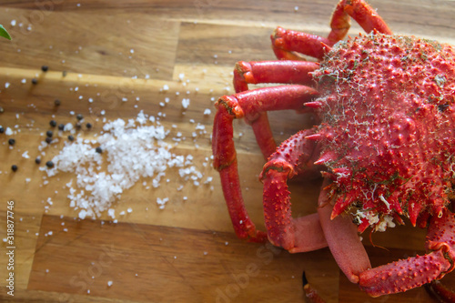 Cooking a spiny spider crab
