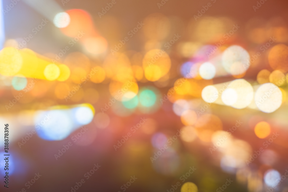 Blurred skyscrapers by night with lights trail Blurred skyscrapers by night with lights trail