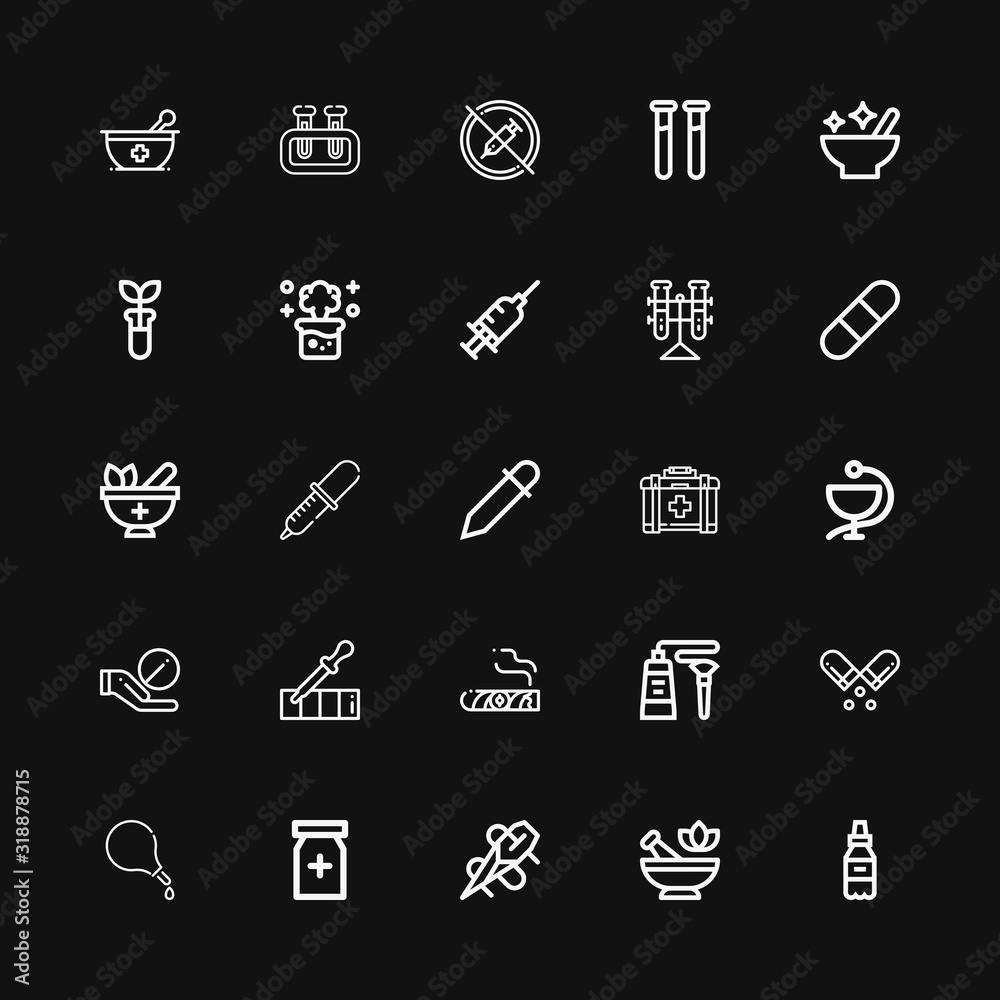 Editable 25 drug icons for web and mobile