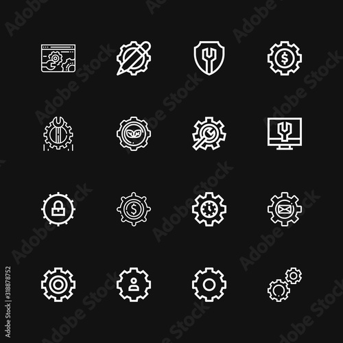 Editable 16 sprocket icons for web and mobile