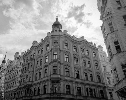 Canvas Print old typical building in prague