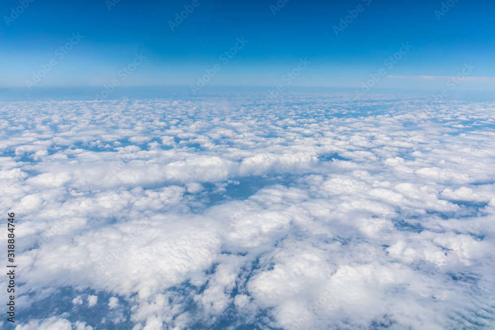 Fototapeta premium High blue sky and various shapes of white clouds