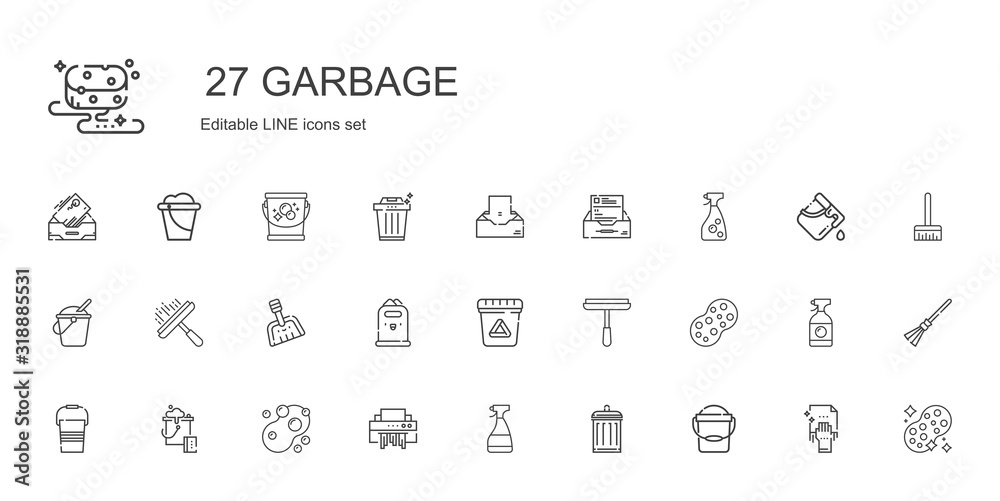 garbage icons set garbage icons set