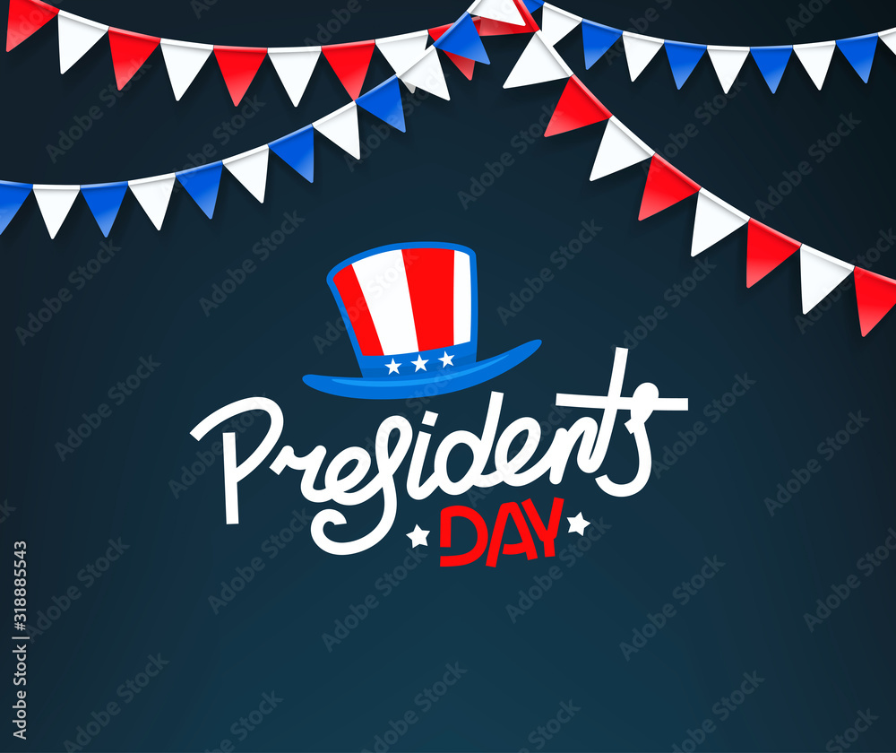 President`s day greeting card. Vector logo